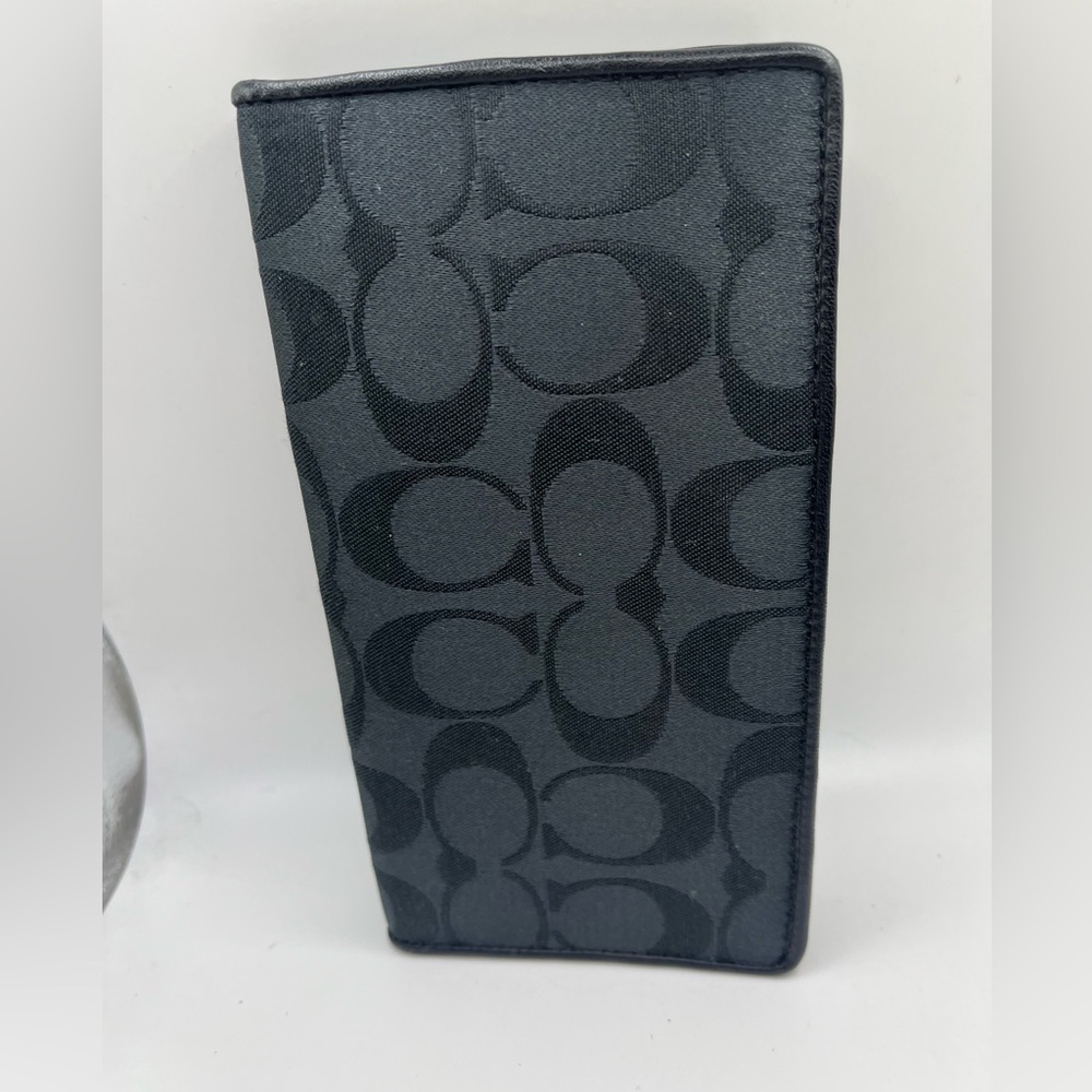 Coach Monogram Black and Gray check holder